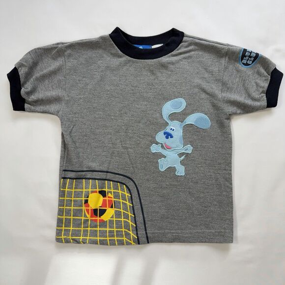 Blues Clues Other - Blues Clues Embroidered Shirt Toddler Size 4T Gray Soccer Sports VINTAGE Y2K